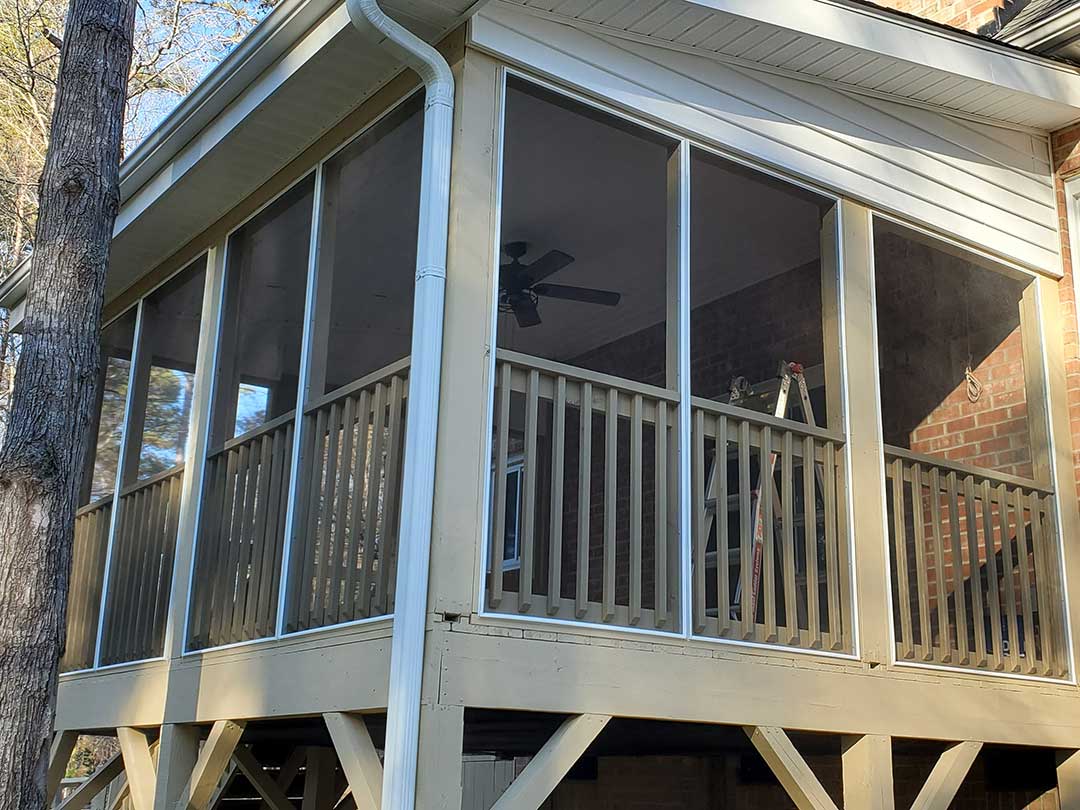 Open-air covered sunroom addition