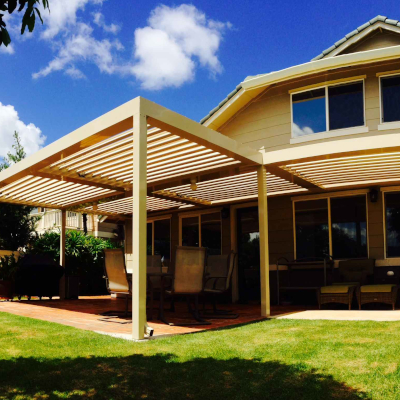 Louvered pergola roof system Charlotte NC
