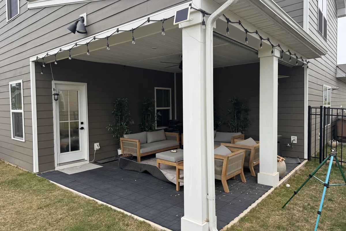 Existing outdoor area before glass enclosure project Union County NC