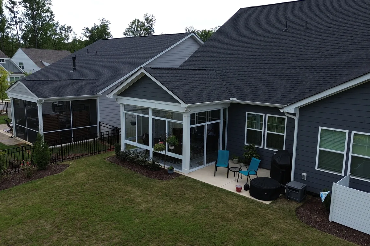 3-season glass room addition finished detail in Mantle Ridge NC