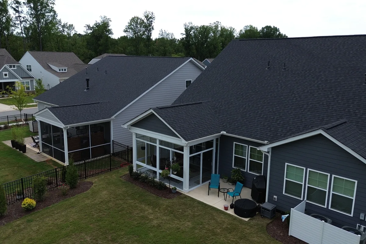 Finished 3-season glass enclosure frame and glass detail installation