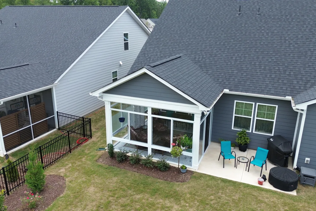 3-season glass room fully installed detail in Indian Trail NC