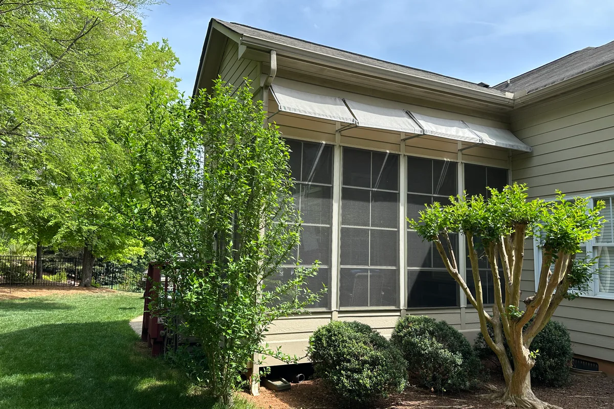 3-season porch enclosure vinyl film detail Camrose Matthews NC