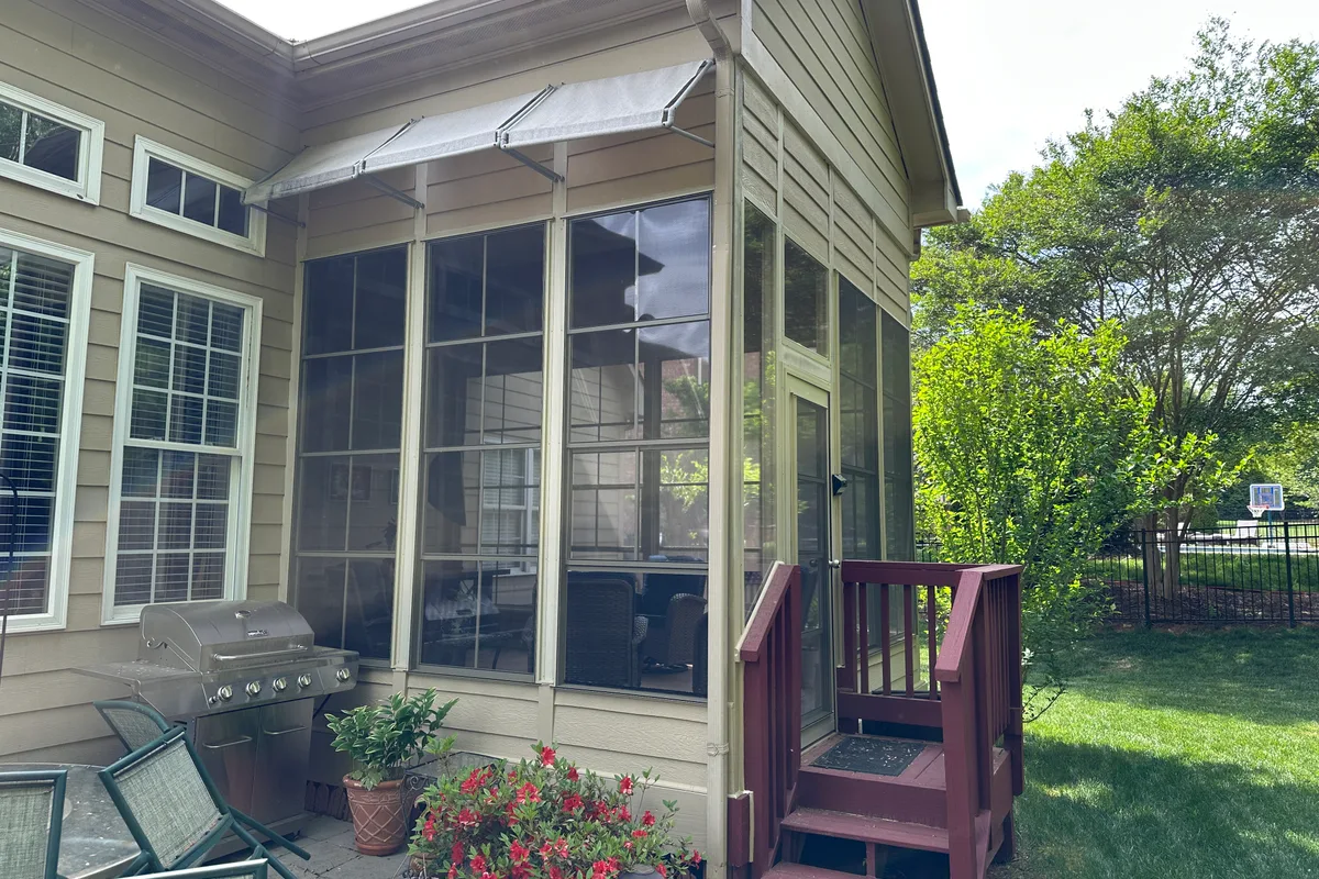 3-season vinyl film porch finishing detail Mecklenburg County NC