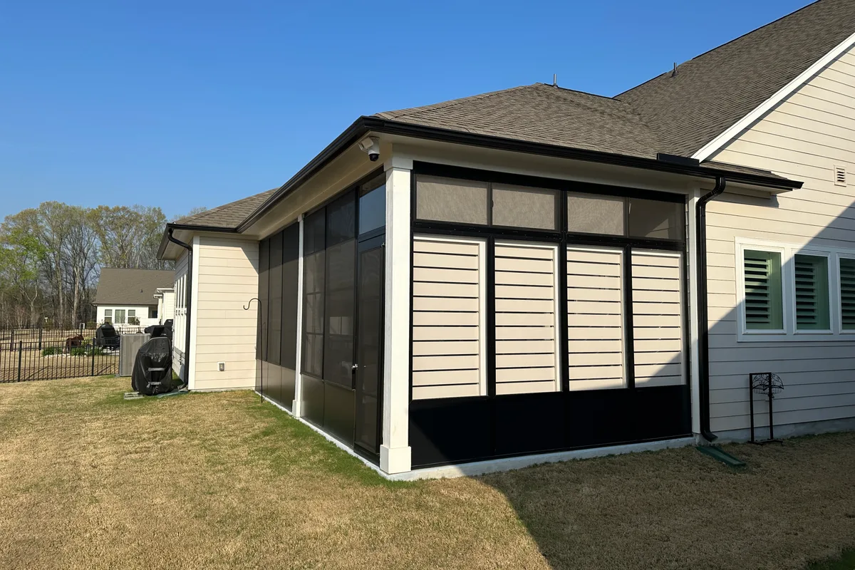 3-season porch enclosure vinyl detail work in Encore NC