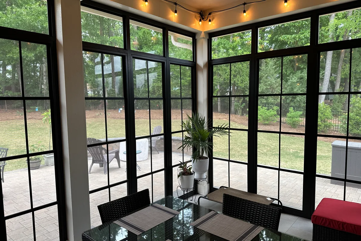 3-season enclosure vinyl film detail Mecklenburg County Charlotte area