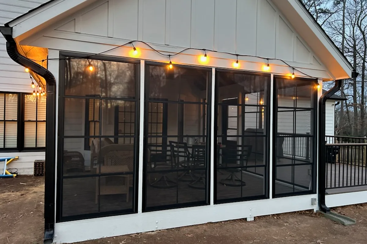 3-season sunroom vinyl film finished detail Monroe North Carolina